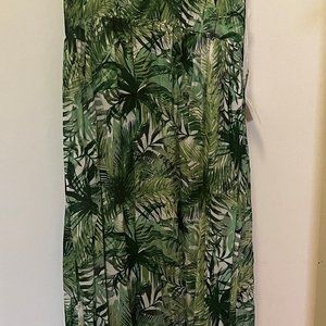 Halter Gauze Floral Maxi Dress Green/White Size M